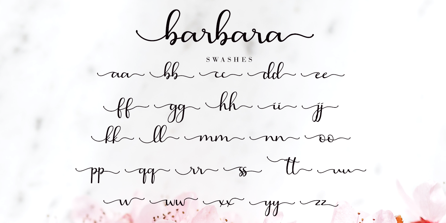 Пример шрифта Barbara Calligraphy Italic